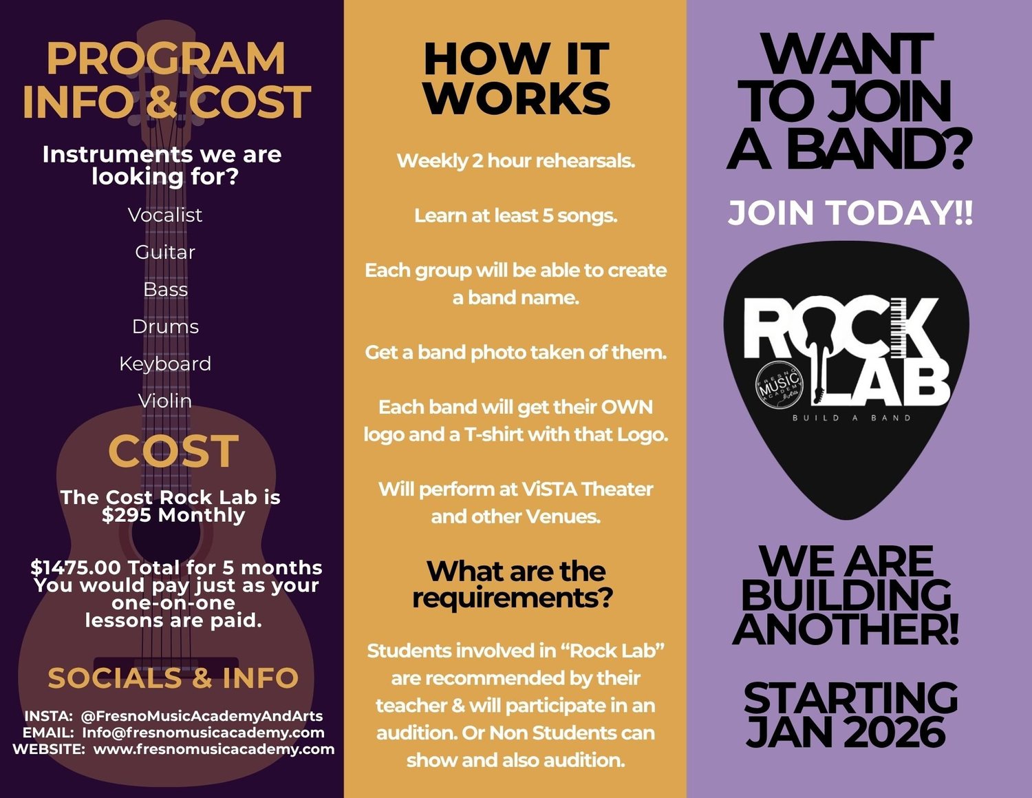 Rock Lab program info, cost, and how it works
